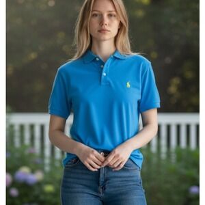 Polo‎ Ralph Lauren Sport Slim Fit Blue polo women Large